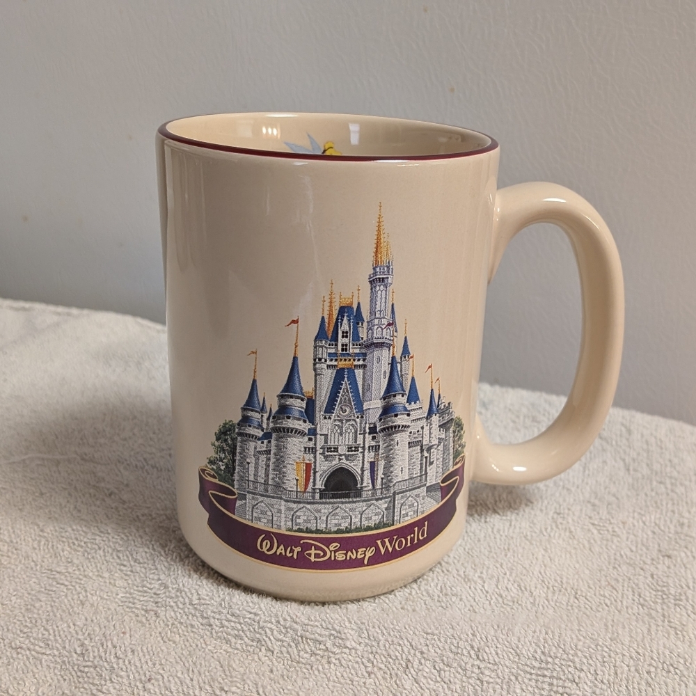Walt Disney World WDW Castle Tinkerbell Ceramic Coffee Mug 5" Vintage